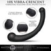 10x Vibra - crescent Vibrating Silicone Dual - ended Dildo - Black - SexToy.com