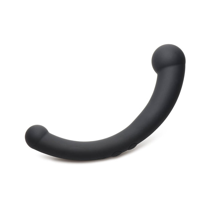 10x Vibra - crescent Vibrating Silicone Dual - ended Dildo - Black - SexToy.com