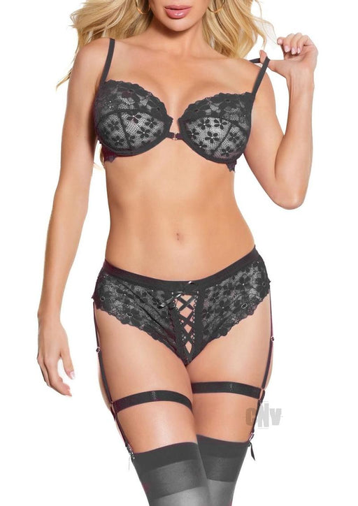 Bra Panty Blk Sm | SexToy.com