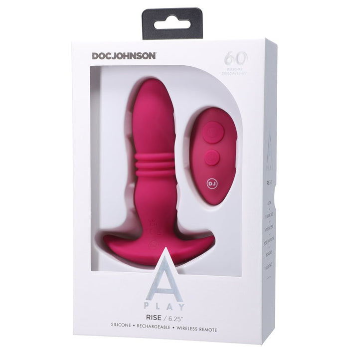 A Play Rise Rechargeable Silicone Anal Plug w/Remote - Pink - SexToy.com