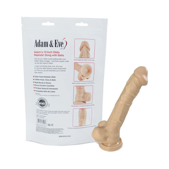 Adam & Eve Adams Cock 10 in. Dildo - SexToy.com