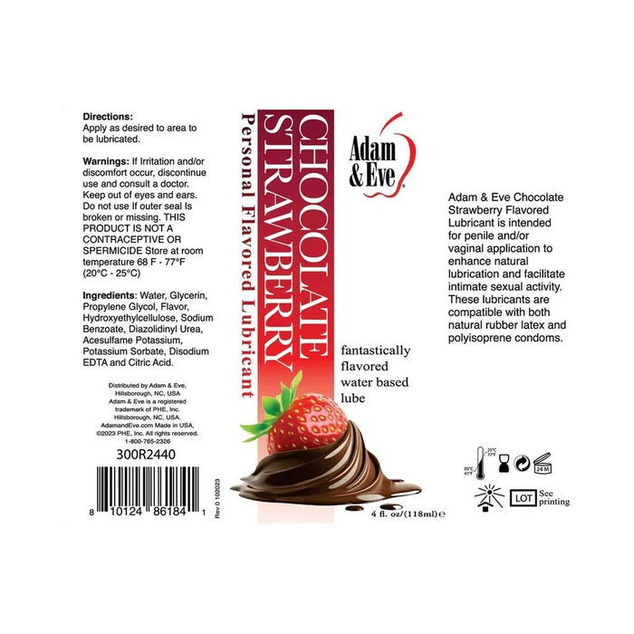 Adam & Eve Flavored Lubricant Chocolate Strawberry 4 oz. - SexToy.com