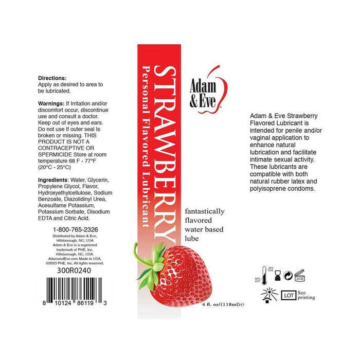 Adam & Eve Flavored Lubricant Strawberry 4 oz. - SexToy.com