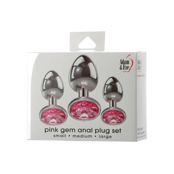 Adam & Eve Pink Gem Anal Plug Set - SexToy.com