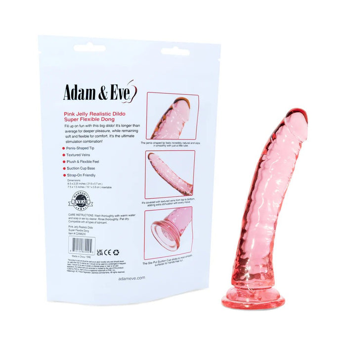 Adam & Eve Pink Jelly Realistic Dildo - SexToy.com