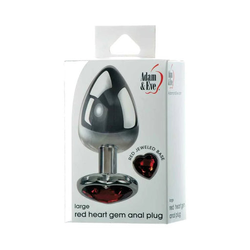 Adam & Eve Red Hearts Gem Anal Plug Large - SexToy.com