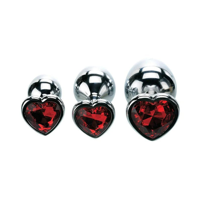 Adam & Eve Three Hearts Gem Anal Plug Set - SexToy.com