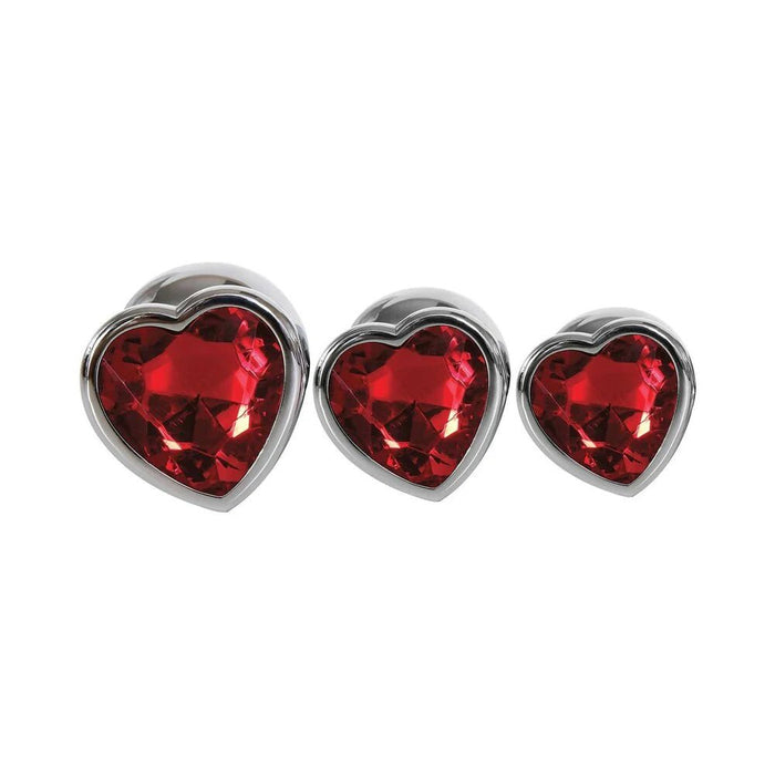 Adam & Eve Three Hearts Gem Anal Plug Set - SexToy.com