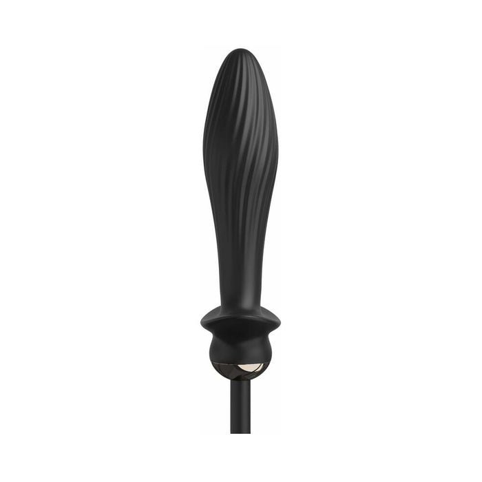 Anal Fantasy Elite Collection Auto Throb Inflatable Vibrating Plug - Black - SexToy.com