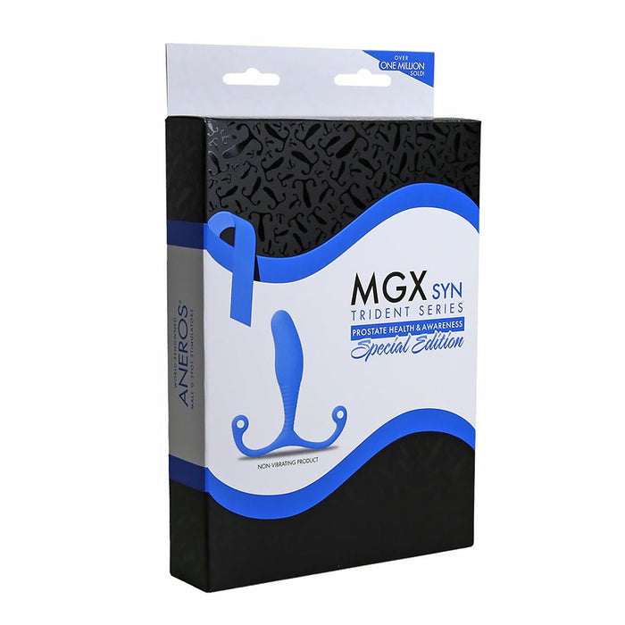 Aneros Special Edition MGX Syn Trident Series Prostate Stimulator - Blue - SexToy.com