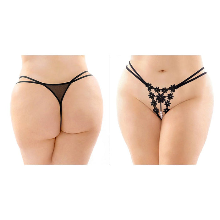 Aster Y Flower Pearl Thong Royal S/M - SexToy.com