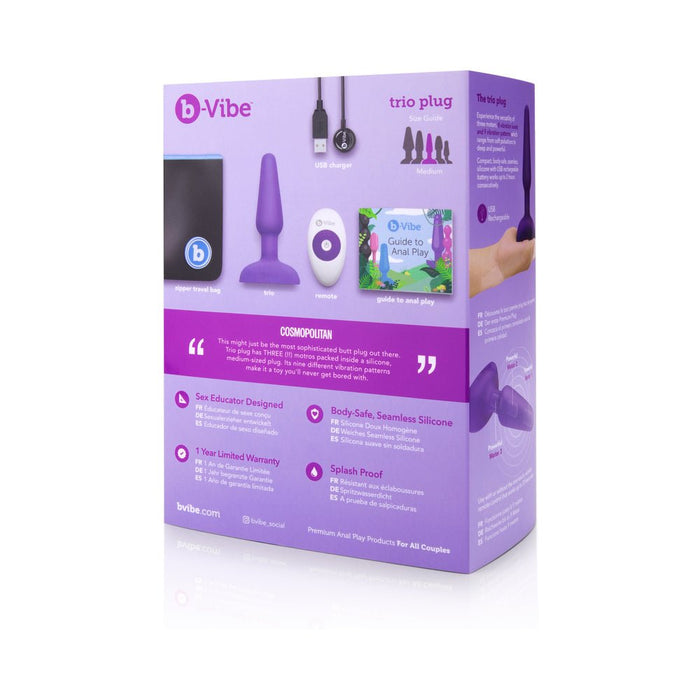 B - Vibe Trio Plug - Purple - SexToy.com