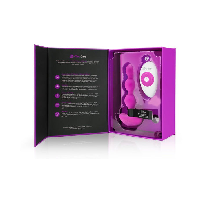 B - Vibe Triplet Beads - Fuchsia - SexToy.com