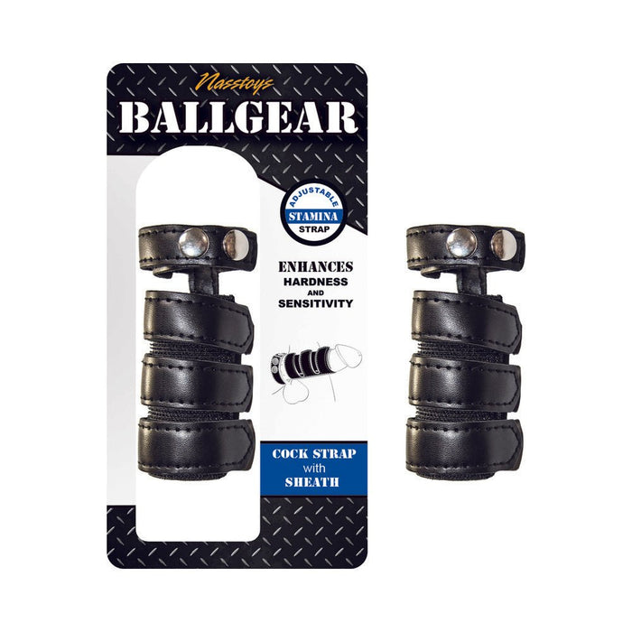 Ballgear Cock Strap With Sheath Black - SexToy.com