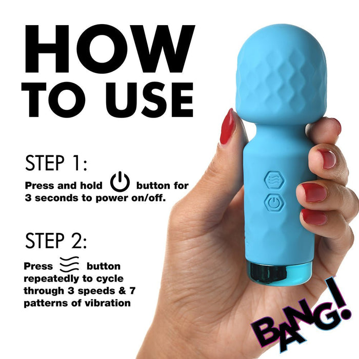 BANG! 10X MINI SILICONE WAND BLUE - SexToy.com