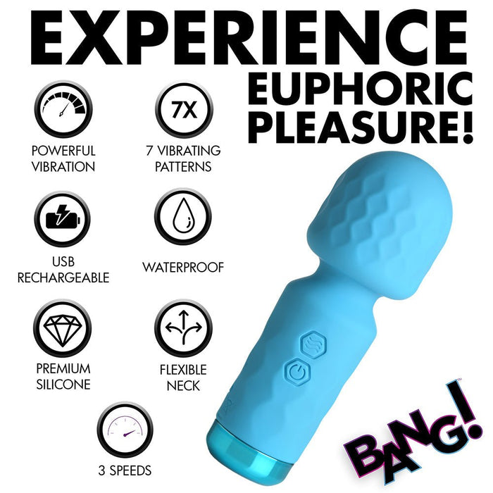 BANG! 10X MINI SILICONE WAND BLUE - SexToy.com