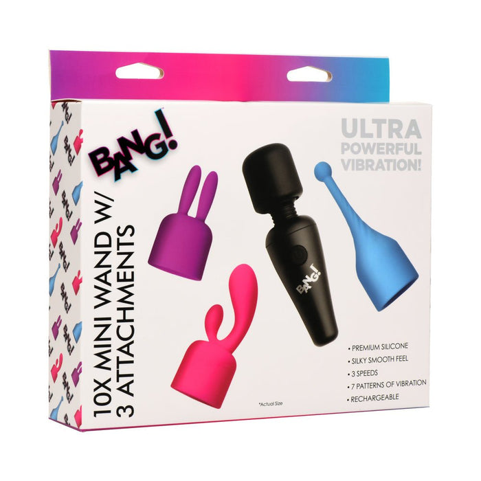 Bang! 10X Mini Wand w/3 Attachments - Asst. Colors - SexToy.com