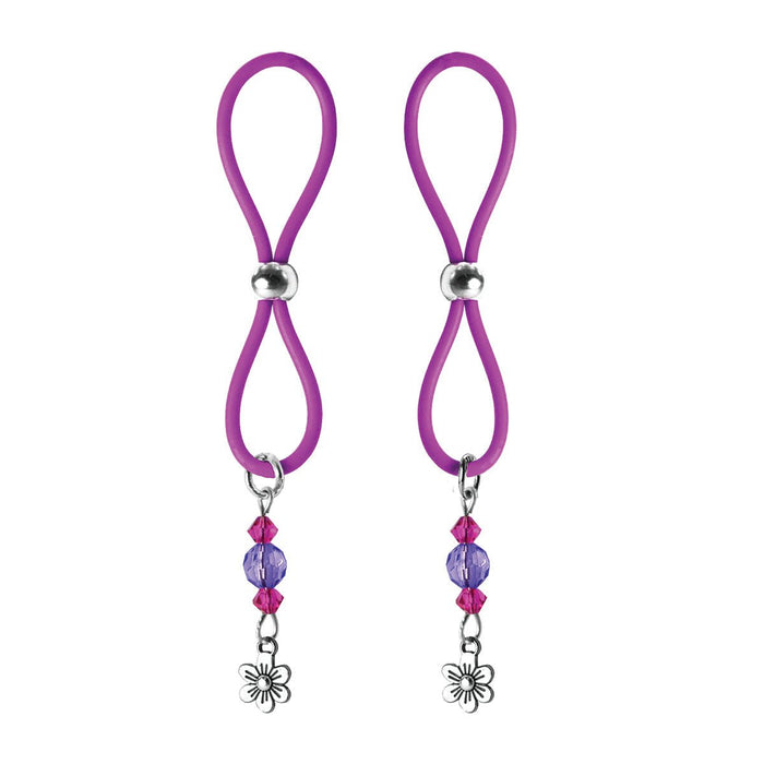 Bijoux de Nip Nipple Halos Flower Charm - Purple - SexToy.com