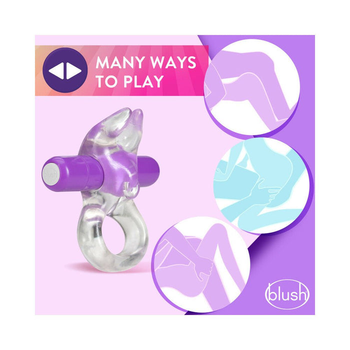 Blush Play with Me Bull Vibrating C Ring - Purple - SexToy.com