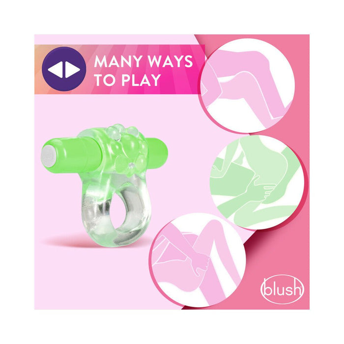 Blush Play with Me Teaser Vibrating C Ring - Green - SexToy.com