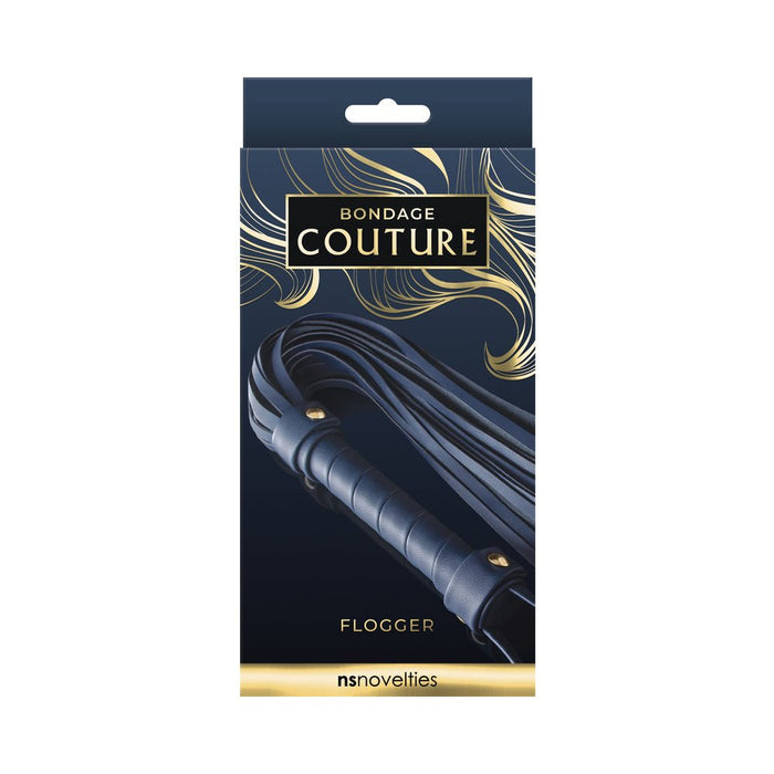 Bondage Couture Vinyl Flogger - Blue - SexToy.com