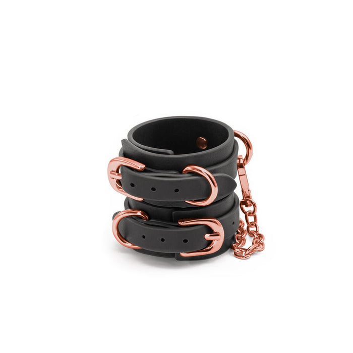 Bondage Couture Wrist Cuffs - Black - SexToy.com