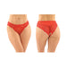 Cassia Crotchless Lace & Mesh Panty Red L/XL - SexToy.com