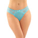 Cassia Crotchless Lace & Mesh Panty Turquoise L/XL - SexToy.com