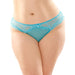 Cassia Crotchless Lace & Mesh Panty Turquoise QN - SexToy.com