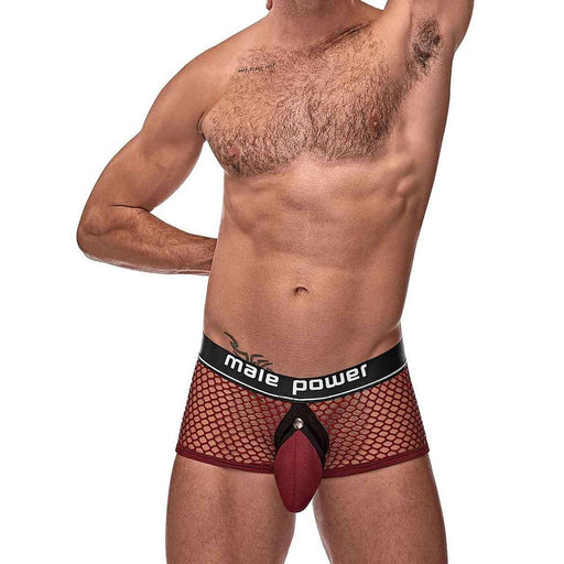 Cock Pit Net Mini Cock Ring Short - Extra Large - Burgundy - SexToy.com