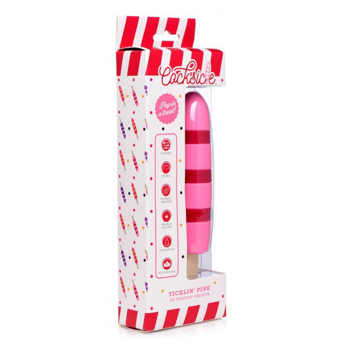 Cocksicle 10x Silicone Rechargeable Vibrator - Pink - SexToy.com