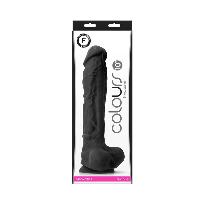 Colours Pleasures 10" Dildo - Black - SexToy.com