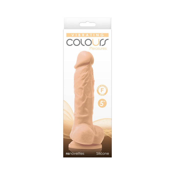 Colours Pleasures Vibrating 5" Dildo - White - SexToy.com