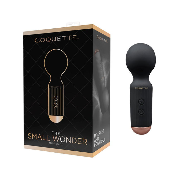 Coquette The Small Wonder Mini Wand - Black/Rose Gold - SexToy.com