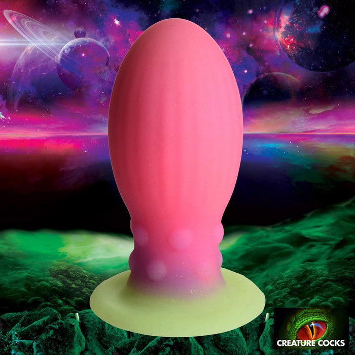 Creature Cocks Glow in the Dark Silicone Egg - Large Multi Color - SexToy.com