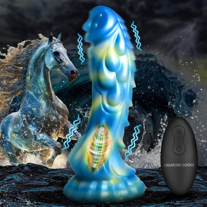 Creature Cocks Sea Serpent Scaly Silicone Dildo - Blue - SexToy.com