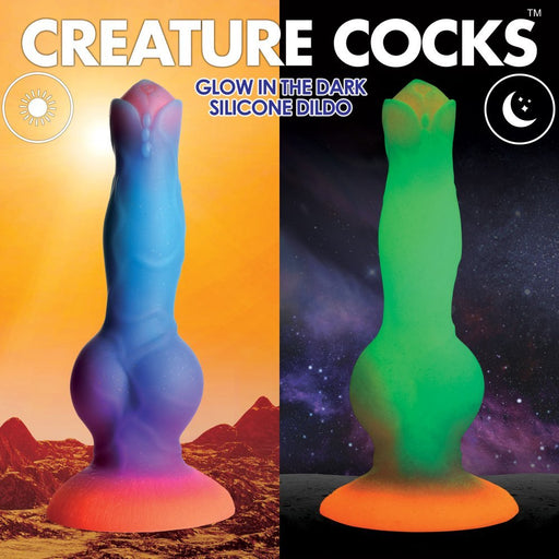 Creature Cocks Space Cock Silicone Alien Dildo - Glow in the Dark - SexToy.com