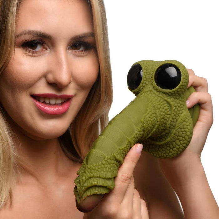 Creature Cocks Swamp Monster Scaly Silicone Dildo - Green - SexToy.com