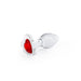 Crystal Desires Glass Heart Gem Butt Plug Small - Red - SexToy.com