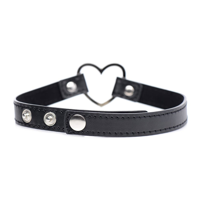 Dark Heart Chrome Black Choker Black O/S - SexToy.com