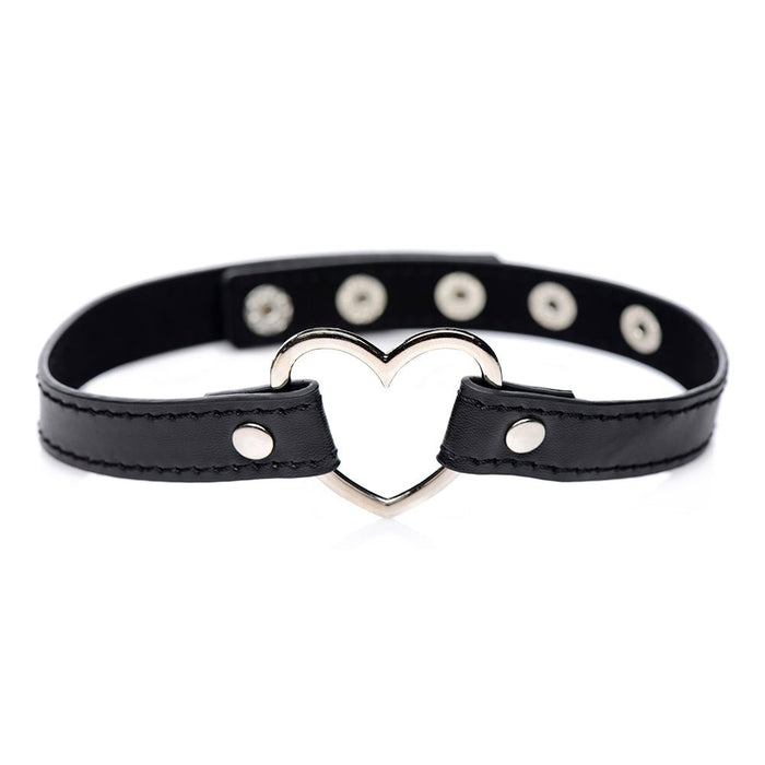 Dark Heart Chrome Black Choker Black O/S - SexToy.com