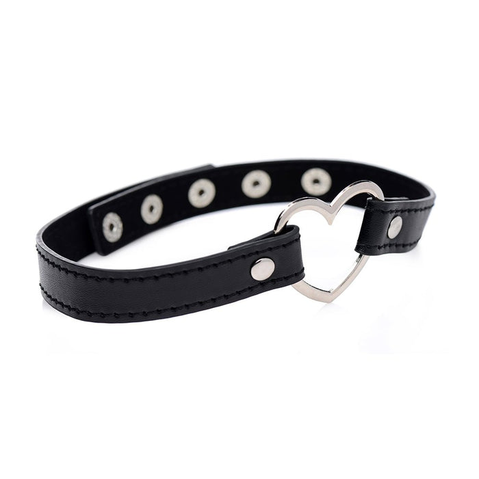 Dark Heart Chrome Black Choker Black O/S - SexToy.com