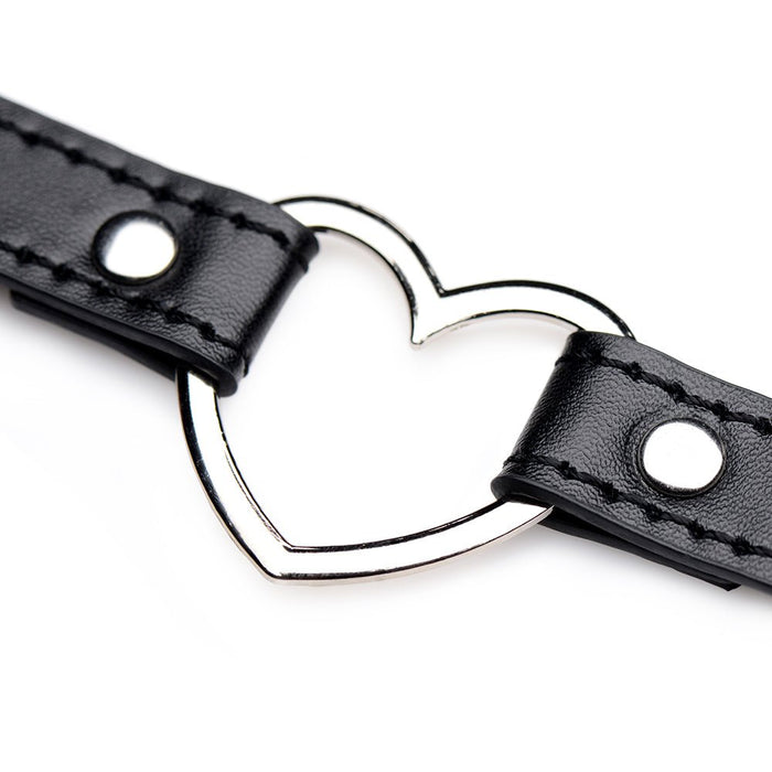 Dark Heart Chrome Black Choker Black O/S - SexToy.com