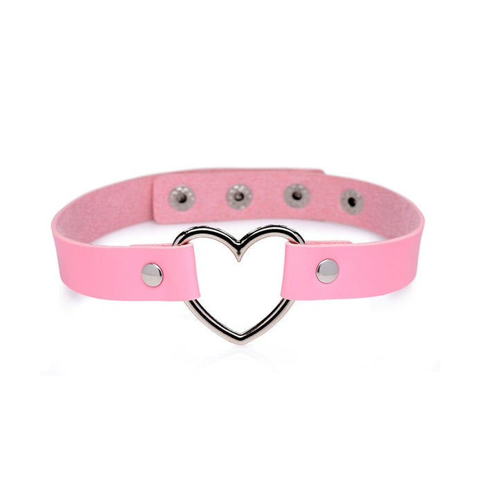 Dark Heart Chrome Heart Choker - Pink - SexToy.com