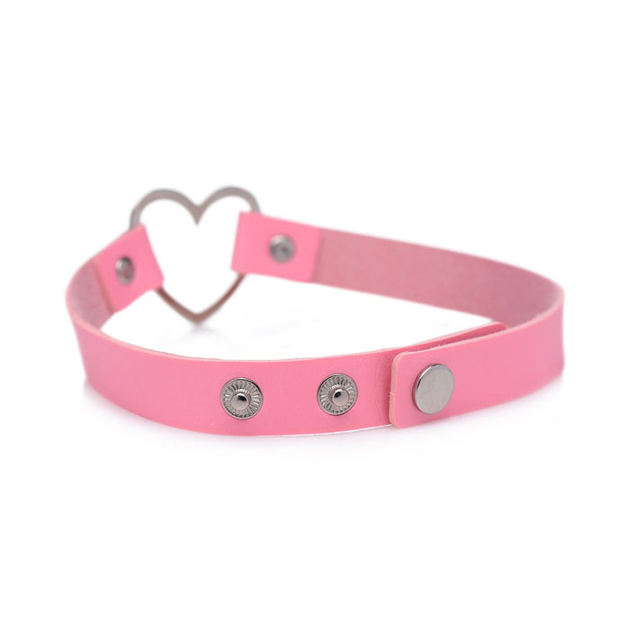 Dark Heart Chrome Heart Choker - Pink - SexToy.com