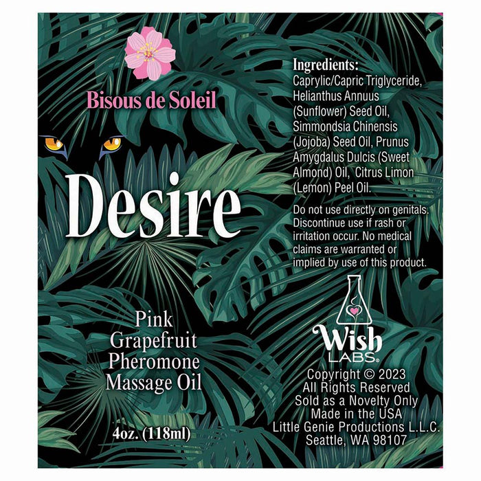 Desire Pheromone Massage Oil Pink Grapefruit 4 oz. - SexToy.com