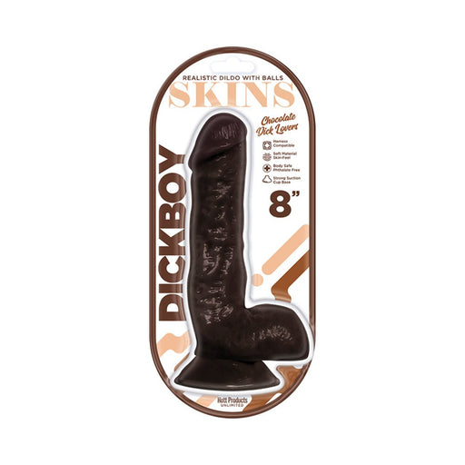 Dickboy - Skins - Dildo With Balls - 8 Inch - Chocolate Dick Lover - SexToy.com