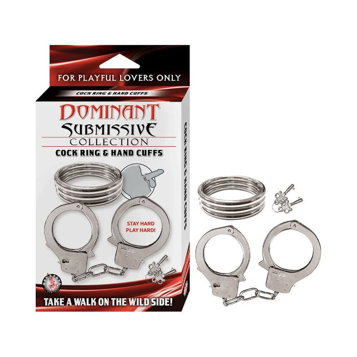 Dominant Submissive Collection Cockring and Handcuffs - SexToy.com