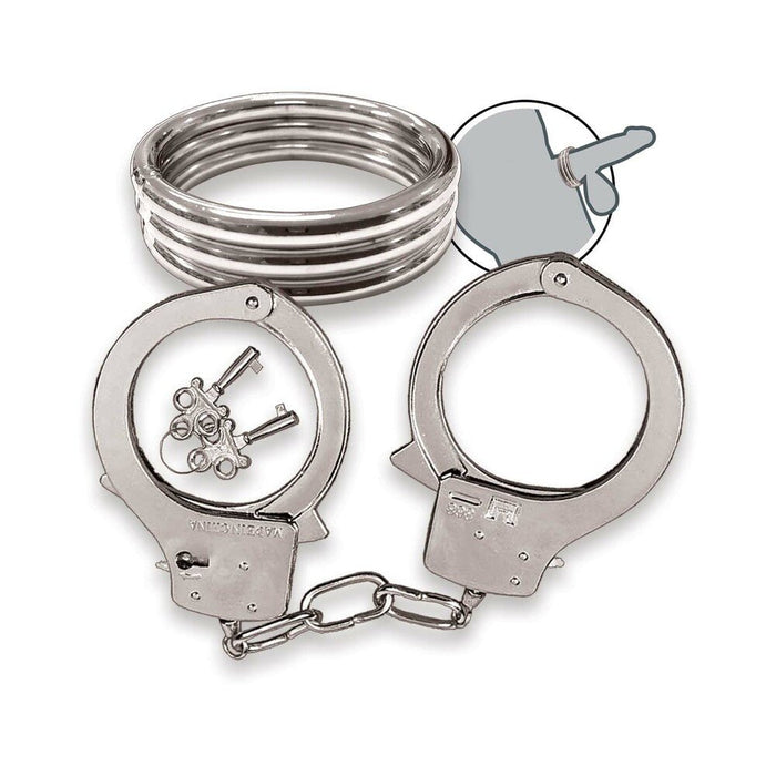 Dominant Submissive Collection Cockring and Handcuffs - SexToy.com