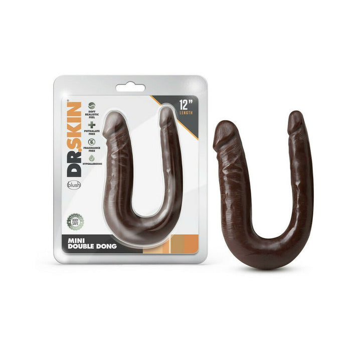 Dr. Skin Mini Double Dong - Chocolate - SexToy.com